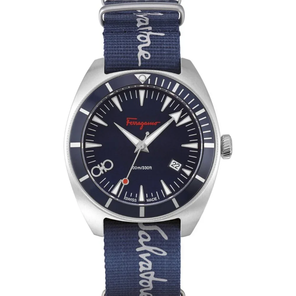 Ferragamo Sale Mens Strap Steel Watch w/ Full Box NEW